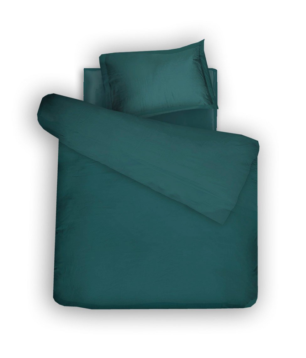 Teal beding single Satino patalynės komplektas Solid Teal - Image 6