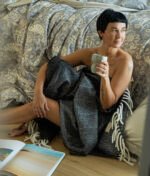 Vilnonis pledas Twist Noir, 130x190cm - Image 3