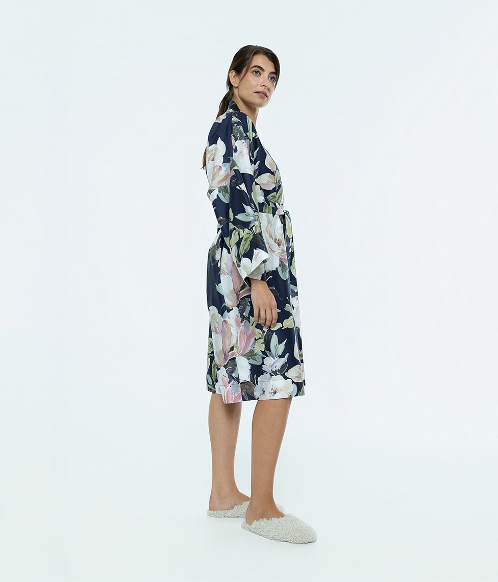 harmony dark blue kimono chalatas2 Satino chalatas kimono Harmony Dark Blue - Image 3