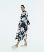 Klasikinis satino chalatas Harmony Dark Blue - Image 2