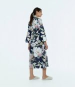 Klasikinis satino chalatas Harmony Dark Blue - Image 3