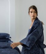 Sateen bathrobe kimono Boho Indigo - Image 2