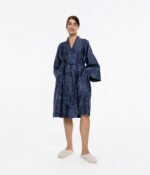 Sateen bathrobe kimono Boho Indigo