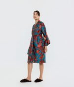 Satino chalatas kimono Rainbow Blue - Image 3