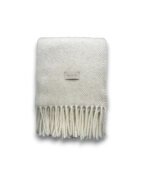 Vilnonis pledas Twist White Coffee, 130x190cm