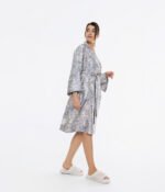 Sateen bathrobe kimono Boho Fog - Image 3