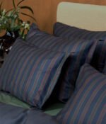 Satino pagalvės užvalkalas Etno Baltic & Stripe In Line Dark Blue