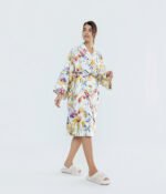 Satino chalatas kimono Rainbow White - Image 5