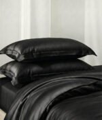 Šilko patalynės komplektas Solid Luxor Noir - Image 2