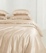 Šilko patalynės komplektas Solid Luxor Nude Cream