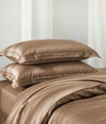 Šilko patalynės komplektas Solid Luxor Nude - Image 2