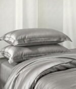Šilko patalynės komplektas Solid Luxor Steel - Image 2