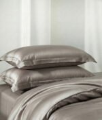 Šilko patalynės komplektas Solid Luxor Taupe - Image 2